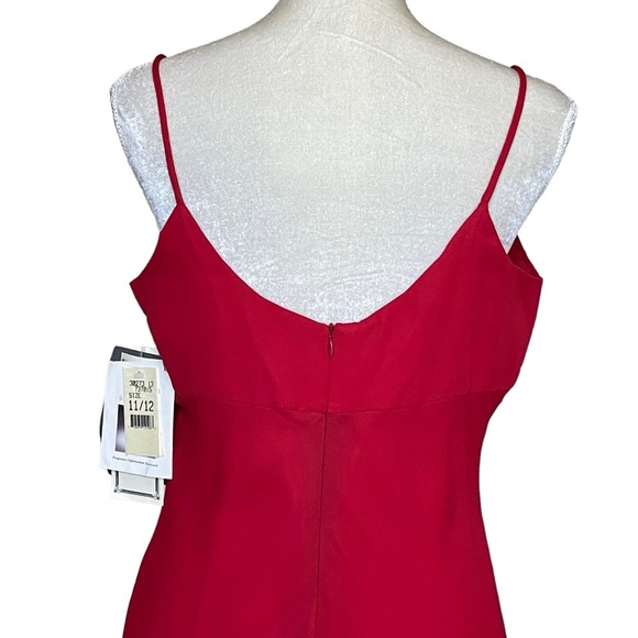 Vintage Jessica McClintock Gunne Sax Red Cami Dress Women’s Size 11/12 Chiffon - Picture 6 of 9